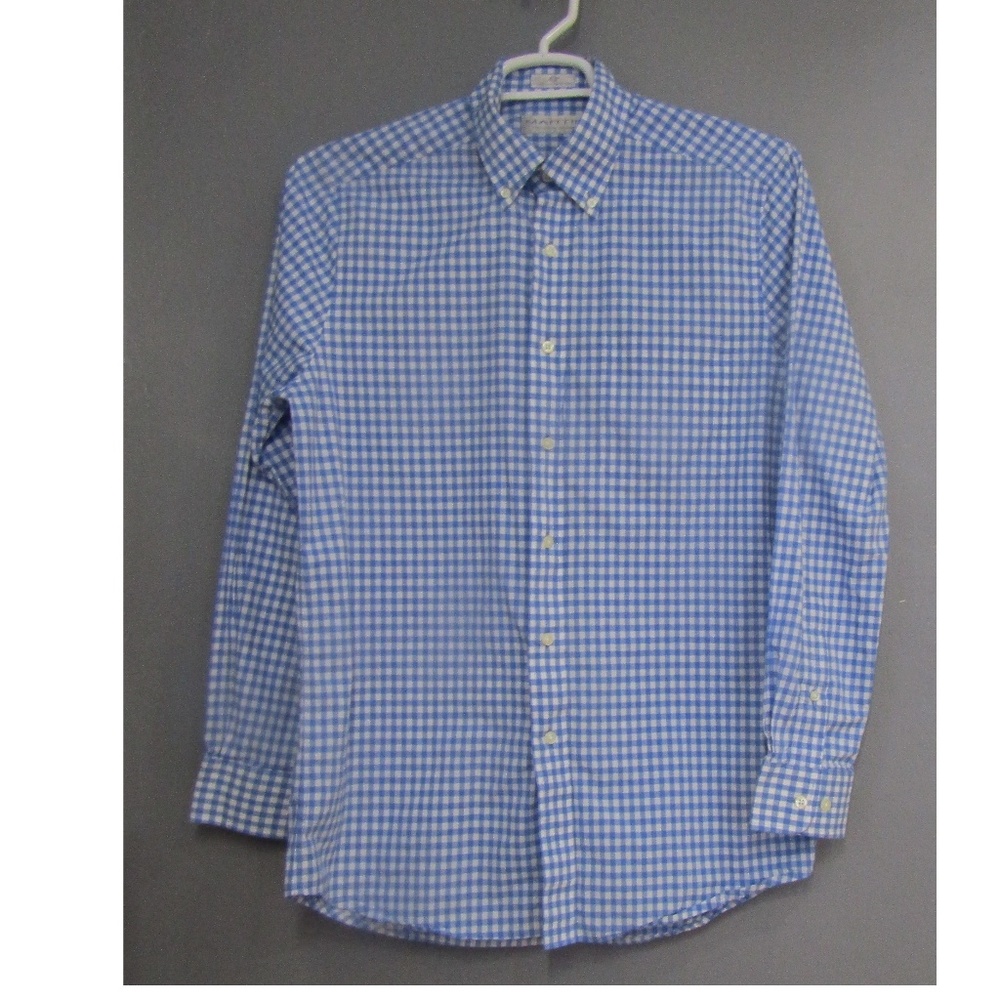 Martin The Club Shirt Blue Gingham Check Size M